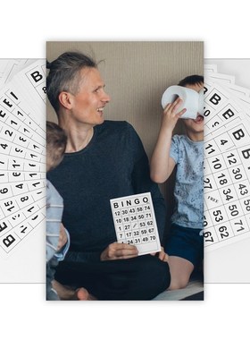 60Pcs Bingo  Card Bingo Card for Fun Intellectual Developt P