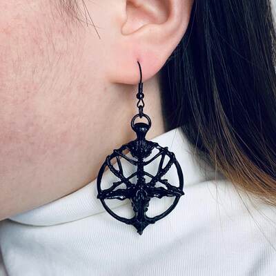 推荐New Fashion Glamour Retro Women's Pentagram Pan God Skul