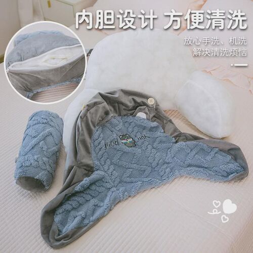办公室靠枕床头大靠背沙发靠背枕座椅护腰靠垫毛绒床上抱枕睡新品