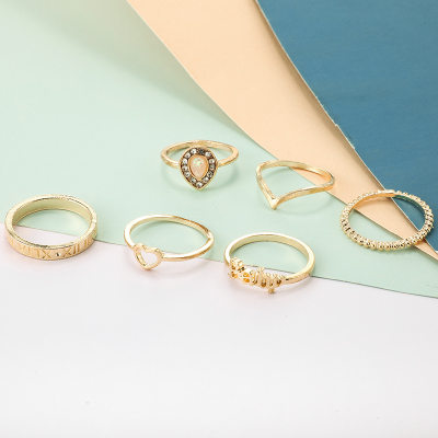 Joint ring set 6-piece ring female 戒指6件套女