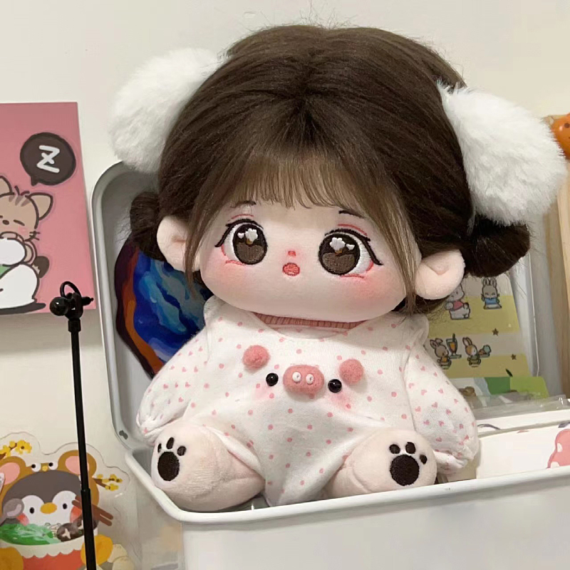20CM棉花娃娃小晕萌系女娃裸娃装骨架可换公主裙娃衣毛绒公仔玩偶