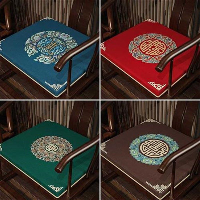 新中式红木椅子坐垫茶椅实木家具沙发太师椅圈椅茶桌椅垫餐椅座垫