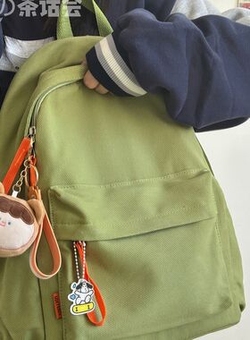 学院风小清新简约休闲轻便双肩包女帆布高中生大学生书包电脑背包