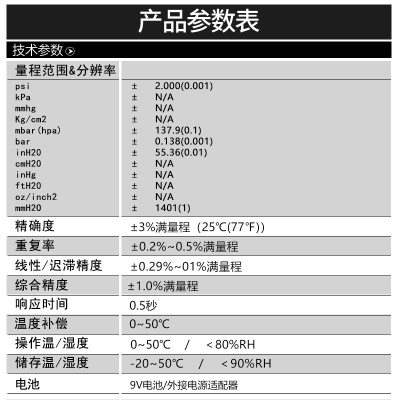 推荐㊣衡欣 AZ8252数字式压力计 精密电子压差表 数字微压差计 压