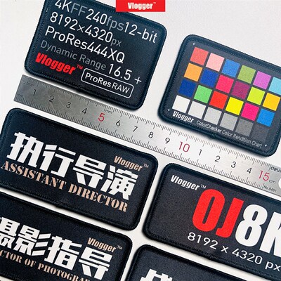 现货摄影师快速识别臂章魔术士气x章配不干胶毛面Vlogger摄影师陈