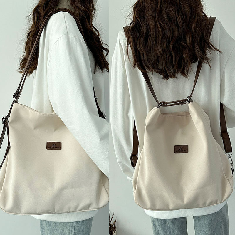 三用揹包2023新款后揹包书包女大学生帆布包女单肩斜挎包流行质感,箱包皮具/热销女包/男包,通用款女包,淘宝优惠券,粉丝福利购,淘宝优惠卷