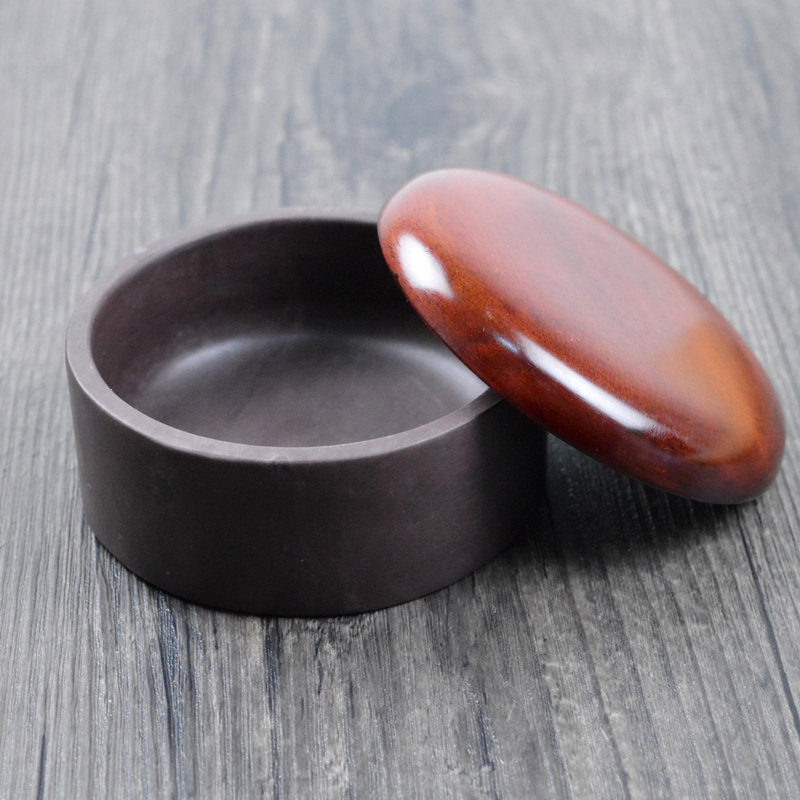 端砚宋坑四寸带木g盖砚台小楷专用砚台墨池墨海可盛墨汁研墨文房