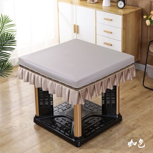 免洗桌布防水防油PU皮罩正方形电炉烤火套麻将机餐桌布纯色高级感
