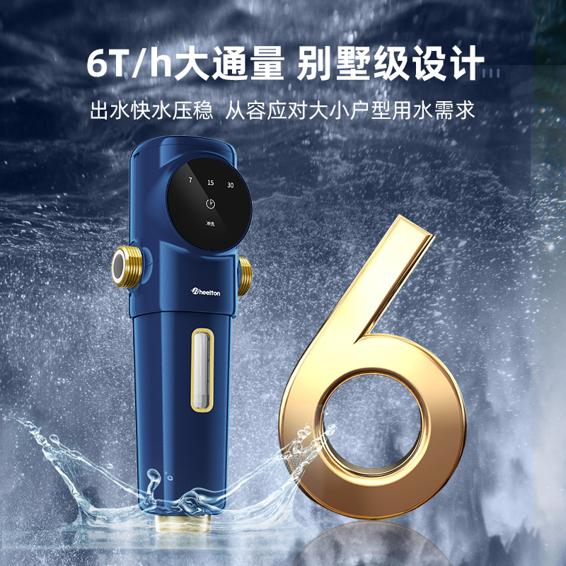惠尔顿前置过滤器全自动智能清洗6T大流量家用全屋反冲洗P0063