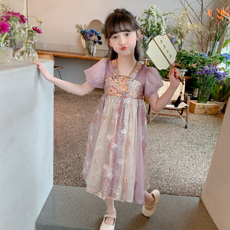 女童汉服连衣裙2024新款夏季儿童夏款中式国风裙子夏装小女孩裙子