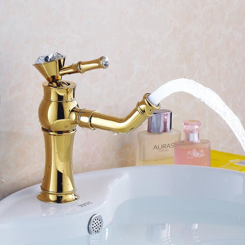 hroom SinkakFtucet Gold Basin Faucets Brass Water T