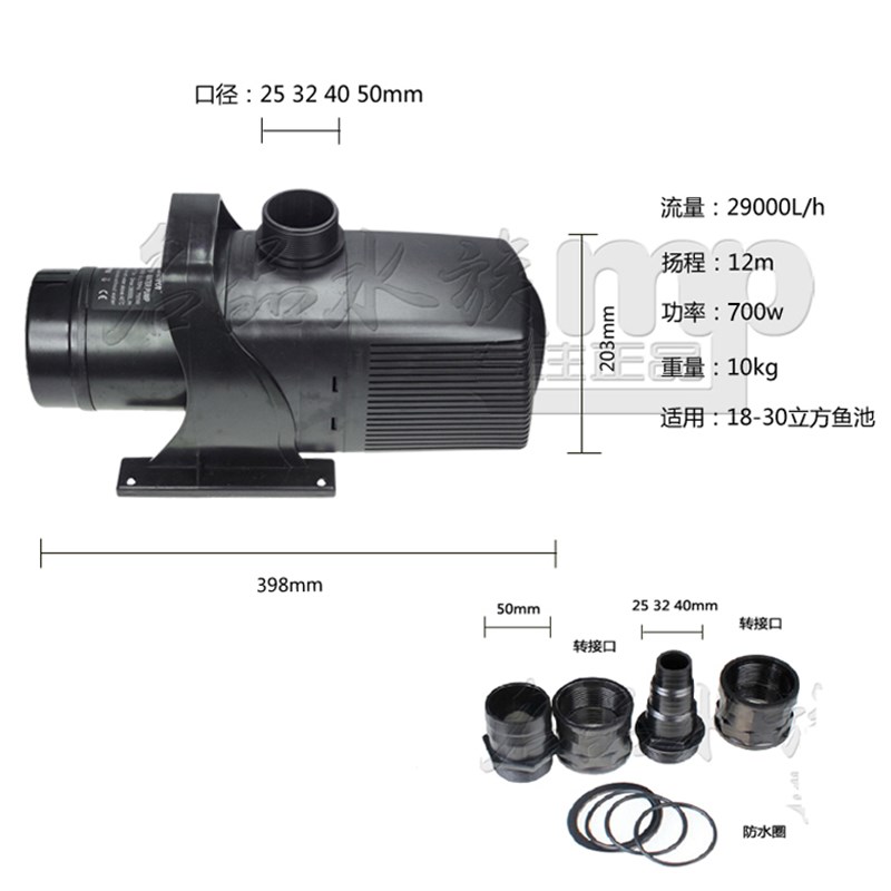 景观水池循环水泵喷泉庭院水幕墙海鲜鱼池高扬程大流量220v潜水泵