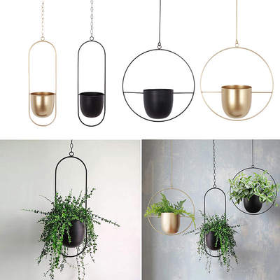 新品Metal hanging pot Plant Hanger Chain hanging planter Bas