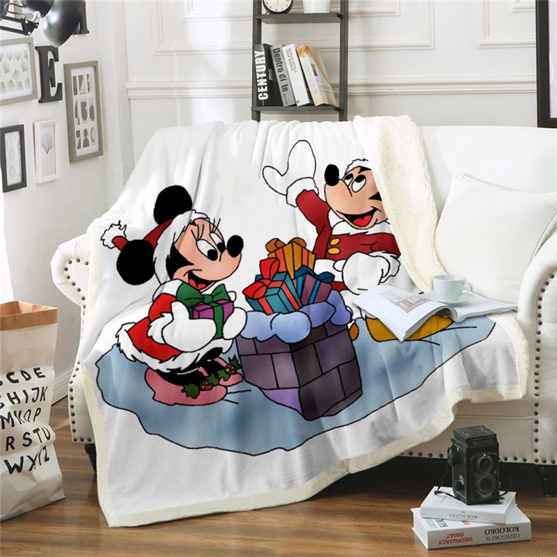 Christmas Mickey Blanket Disney bedspread Bedding for kids g
