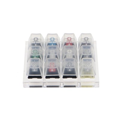 12 Cherry MX Switches Keyboard Tester Kit Clear Keycaps Samp