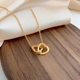 Women Double Couple Pendant 新品 Simple Heart Necklace for