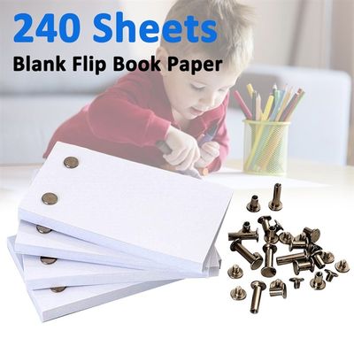 240 Sheets Blank Flip Book Paper With Holes Flipbook Animati