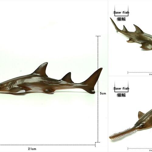 海洋生物模型f 鱼类 鳐鱼 锯鳐 锯齿鳐 孩子认知模型摆件玩偶