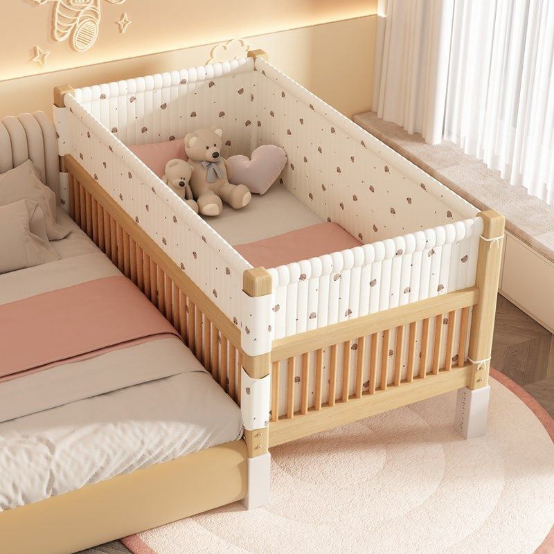 拼接床婴儿实木床边床松木宝宝加宽大人单人带护栏榉木升降儿童床,住宅家具,儿童拼接床,淘宝优惠券,粉丝福利购,淘宝优惠卷