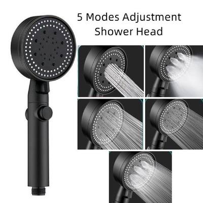 5 Modes Water Savings Showed Head  Black Arjustable High