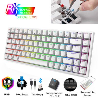 速发Royal Kludge RK84 Tri-Mode Mechanical Keyboard Wireless