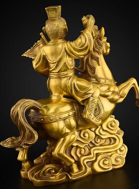 黄铜马摆件客厅招办公室马上封侯工艺品财生肖马到成功铜马大号