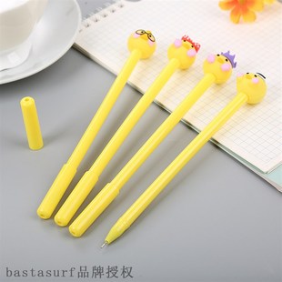 duckling stud silicone 速发Creative head pen cartoon neutral