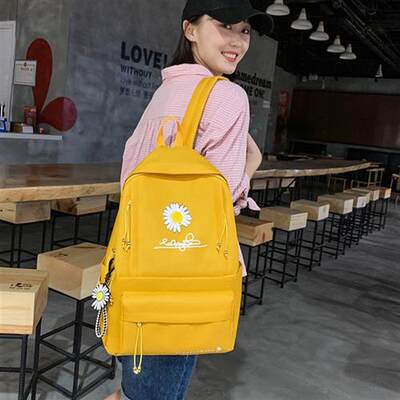 速发4PcsSet Women School Backpacks Schoolbag Daisy For Teena