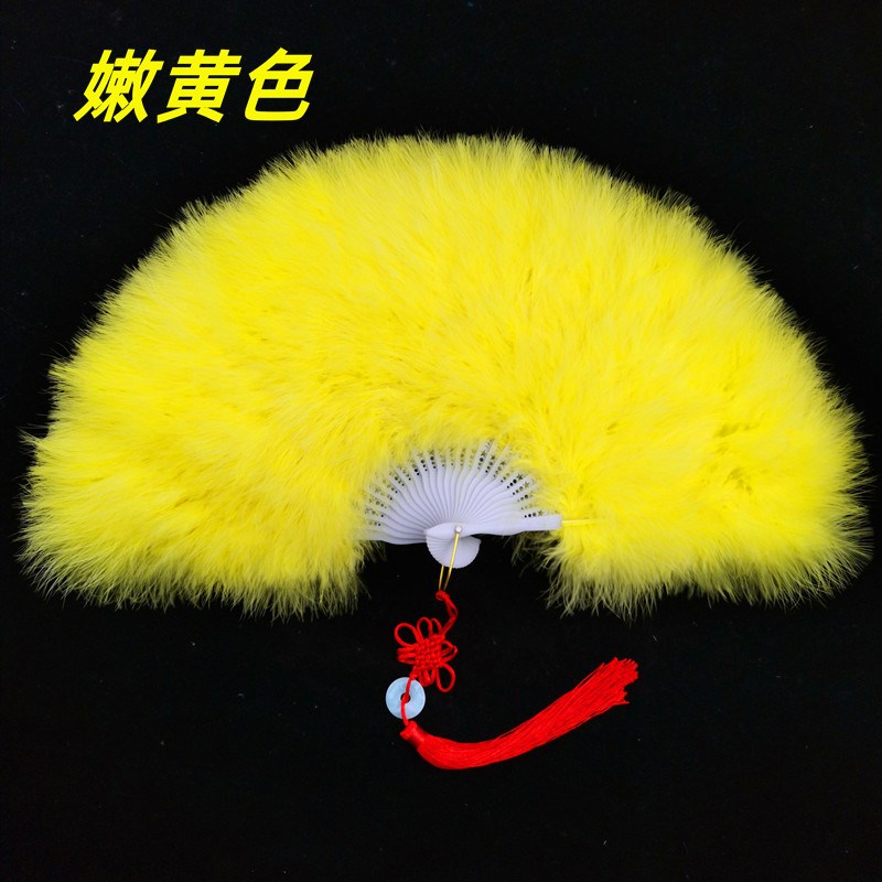 包邮加厚羽毛扇j子舞蹈舞台表演旗袍走秀广场舞古风网红白色羽毛