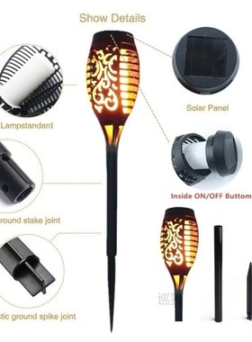 1/8PCS Solar Led Light Flickering Dancing Flame Torch Lighti