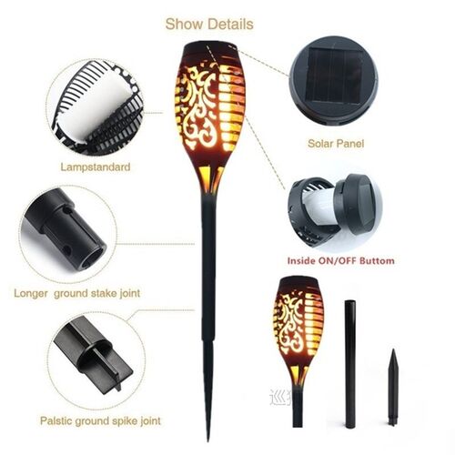 1/8PCS Solar Led Light Flickering Dancing Flame Torch Lighti