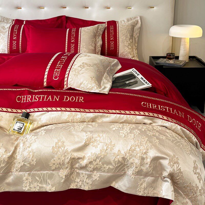 陪嫁结婚四件套大红色新婚床单被套婚庆床上用品婚房喜被,床上用品,婚庆床品套件,淘宝优惠券,粉丝福利购,淘宝优惠卷