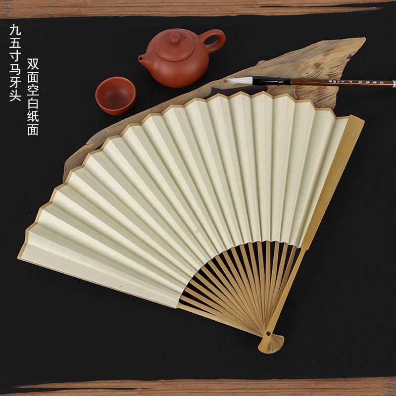 86M0宣纸折扇7-10寸精品玉竹扇骨司I玉扇子文玩扇配苏工扇面宣面