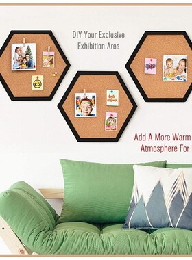 New Style Equilateral Hexagon Cork Board Innovative Message