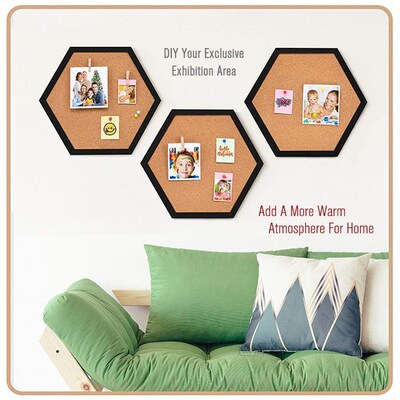 New Style Equilateral Hexagon Cork Board Innovative Message