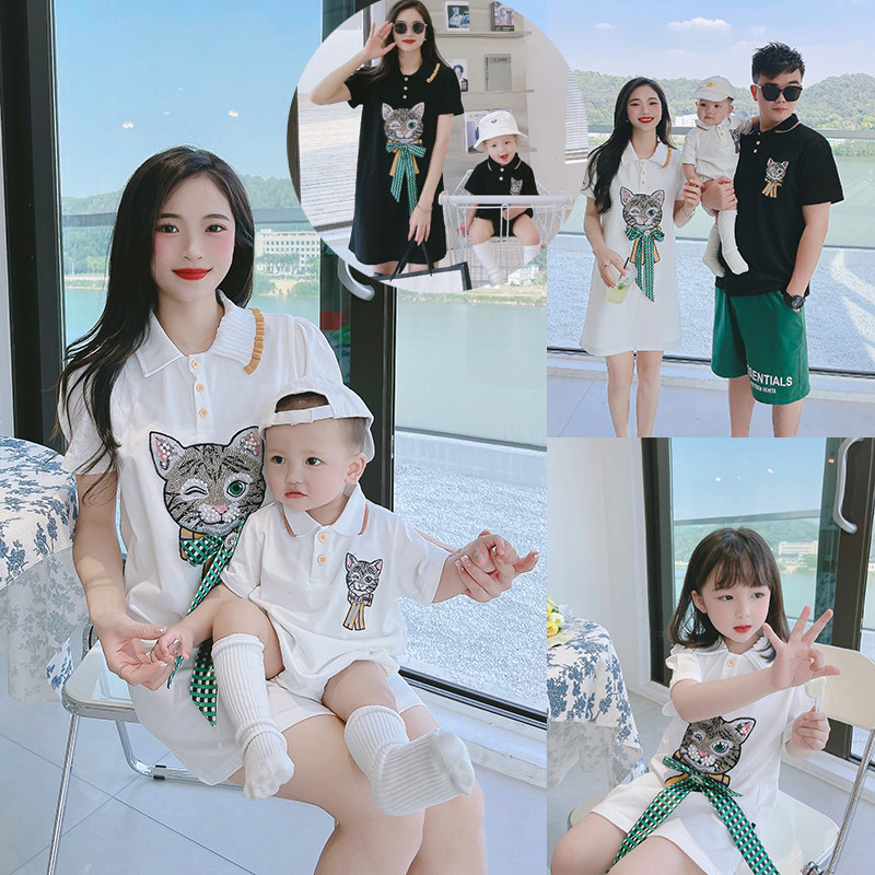 现货不一样亲子装夏装一家三w口四口婴儿母子母女装连衣裙周岁宴