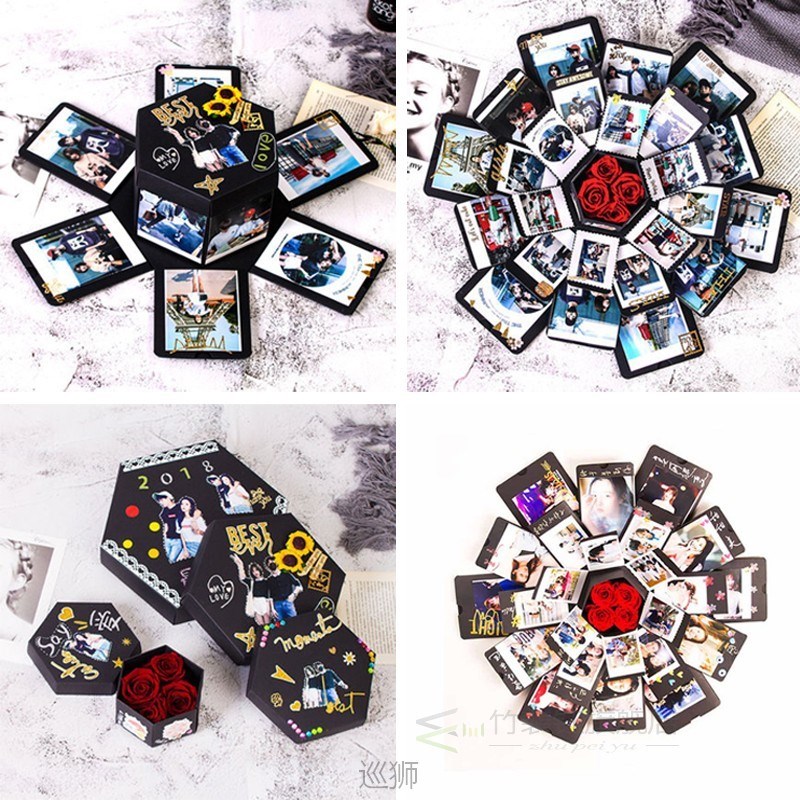 DIY Love Explosion Box Valentine's Day Gift Photo Album Happ