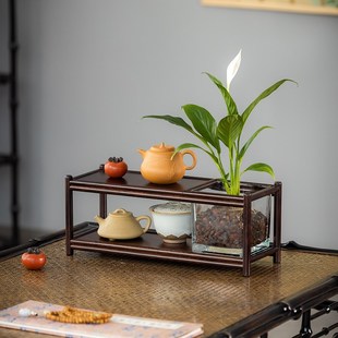 茶杯紫砂壶摆放架茶台旁边置物茶具茶叶收纳展示小尺寸博现货