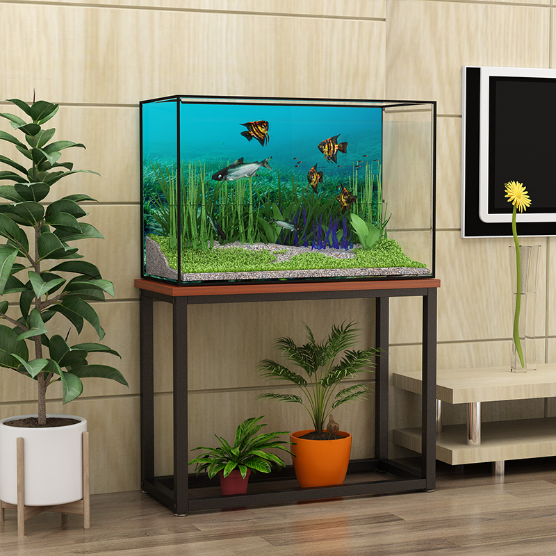 北欧实木铁艺鱼缸架子龟缸架底座底柜电视走廊玄关边桌简约鱼缸柜