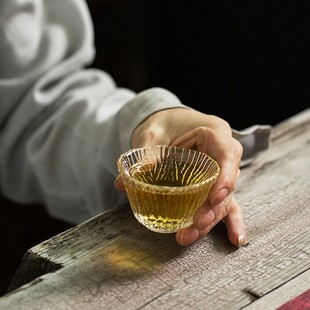 功夫茶杯品茗主人杯日式 小茶杯耐热玻璃小杯子单个6只y装 小号家用
