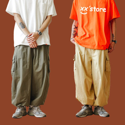 推荐Multi-Pocket Cargo Pants Men's Casual Solid Colour Strai