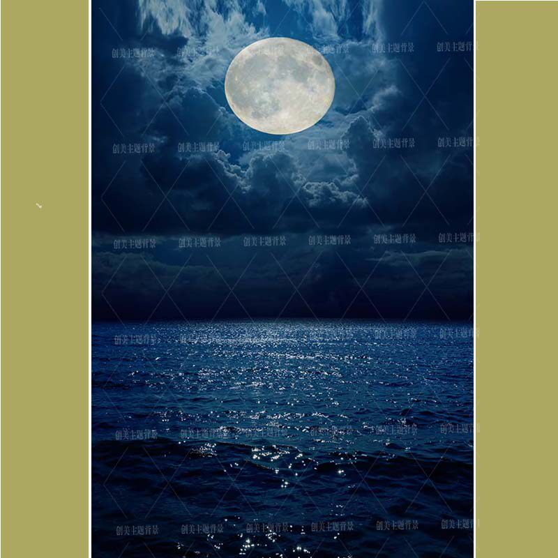 直销背影夜晚海平面背景影楼黑色天空摄景淘宝服饰乌云背直销