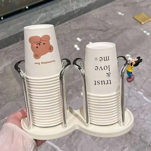 一次性杯b子取杯器轻奢高颜值桌面办公取杯架台卡通收纳置物架家