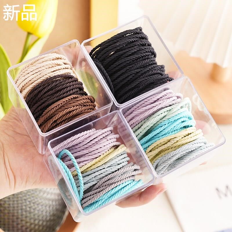 头绳简约高弹力橡皮筋女扎头发马尾高耐用圈头饰发绳皮套新款皮圈
