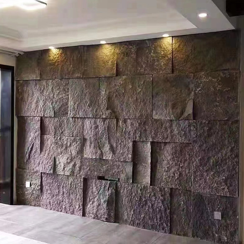 天然自理视蘑菇石花岗岩石皮电石背景墙大然面毛石别墅景观墙石材