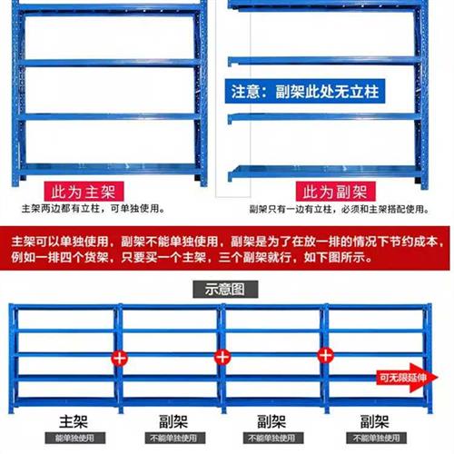 货架置物架多层仓储仓库重型库房家用中型货架展示架置物架商用