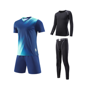 儿童足球服套装男童女孩紧身衣四件套秋冬季训练服小学生运动定制