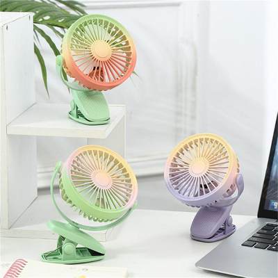 推荐Mini Hand Clip Fan USB Charging Quiet Desktop Electric F