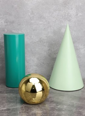 现代简约树脂康定斯基三件套样板房售楼部卧室书房家居饰品摆件