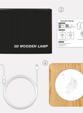 Space Astronaut 3D SB LED Arylic Night Lamp Table Light Swit